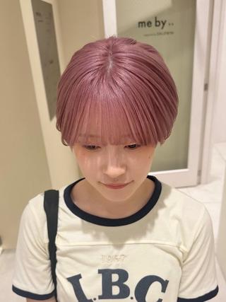 ショート カラー KURIAハイトーン /ピンクカラー/ボブのヘアスタイル