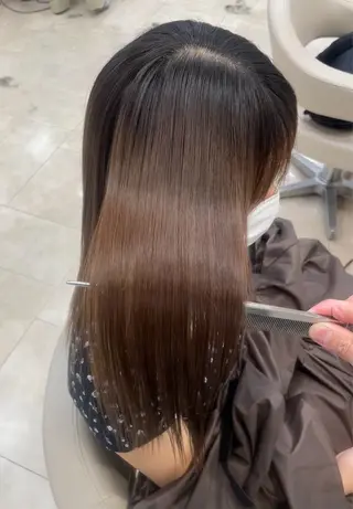 ロング シャドウパーマ／骨格 矯正カット　トモキのヘアスタイル