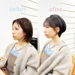 ショート カラー 👑銀座ショート/ 絶壁補正/金子涼👑のヘアスタイル