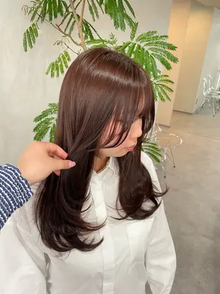 ロング カラー 🍐透明感カラー🍐 レイヤー/ベージュのヘアスタイル