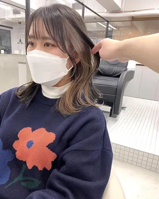 ミディアム カラー 樫原裕二/似合わせ カット/透明感カラーのヘアスタイル