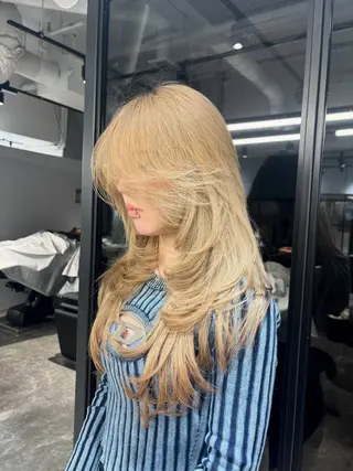 ロング karin🪩海外風 バタフライカットのヘアスタイル