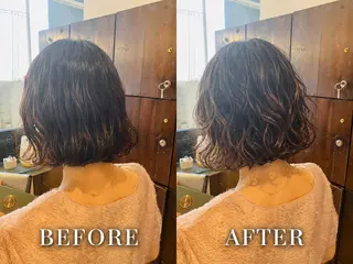 ミディアム パーマ 奥谷 美代子のヘアスタイル