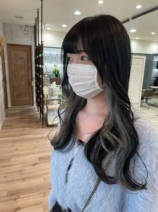 ロング カラー たなか りなのヘアスタイル