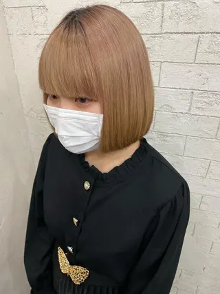 セミロング グレージュ達人/赤み 消し/ブリーチ/岩崎のヘアスタイル