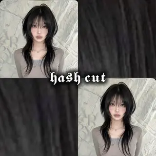 セミロング 心斎橋/プルエクステ ハイトーン/カットのヘアスタイル
