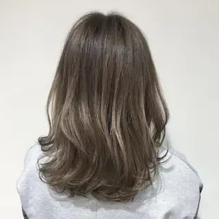 ミディアム カラー 髪質改善カラー韓国風 レイヤーtudaのヘアスタイル