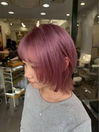 ミディアム カラー ボブ/デザインカラー ✂️ツムギ♡のヘアスタイル