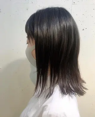 ミディアム ボブ/縮毛/レイヤー モトナリのヘアスタイル