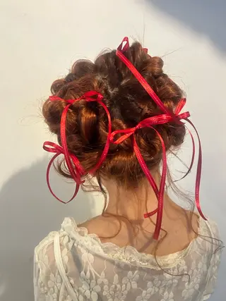 セミロング ヘアアレンジ ひかりダブルカラー/ レイヤー/ボブパーマのヘアスタイル