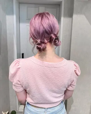 ミディアム カラー ヘアアレンジ ヘアセット🎀パーマ Tsubasaのヘアスタイル