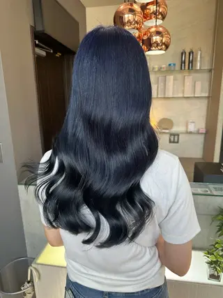 セミロング カラー 天神暖色カラー レイヤー・髪質改善のヘアスタイル