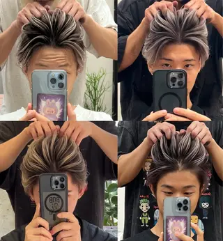 ショート kouji メンズバレイヤージュのヘアスタイル