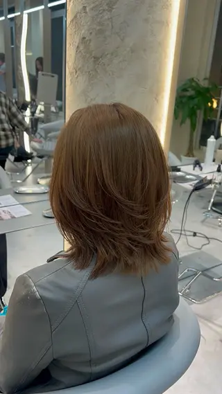 ミディアム ♡Aira♡Lond /レイヤー/縮毛のヘアスタイル
