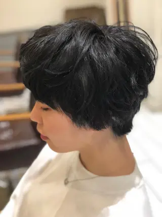 ショート カラー パーマ ヘアアレンジ 【ツヤ髪美容師】 ツダケイスケのヘアスタイル