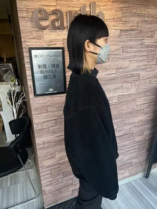 ミディアム 【南草津】髪質改善 ヘナカラー&縮毛矯正のヘアスタイル