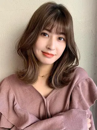セミロング カラー 透明感カラー✂︎ /縮毛矯正/YUKAのヘアスタイル