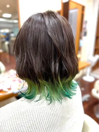 ミディアム カラー 阿部 橋之助のヘアスタイル