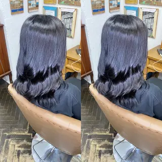 セミロング カラー ヘアアレンジ 💎ハイトーン/艶 カラー モエカ💎のヘアスタイル
