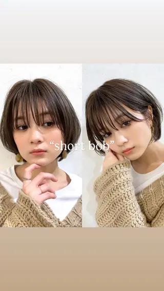 ショート ボブ/顔まわり /みそらレイヤーのヘアスタイル
