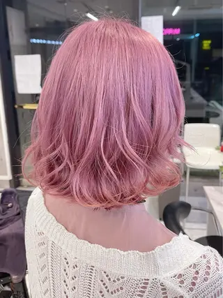 ミディアム カラー パーマ ヘアアレンジ メンズ キッズ ネイル マツエク・マツパ アイブロウ レイヤー/ダブル カラー/YURINAのヘアスタイル
