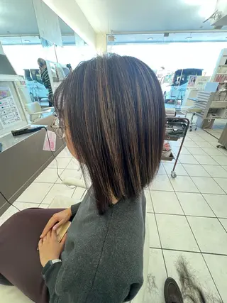 ショート カラー 艶髪⭐️白髪ぼかし ⭐️田玉裕樹のヘアスタイル
