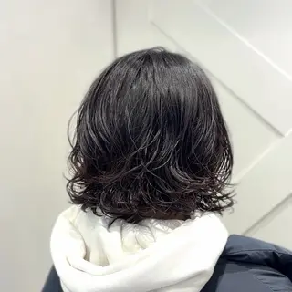 ミディアム パーマ 横浜パーマ🌐ボブ✨ 暖色カラーもえかのヘアスタイル