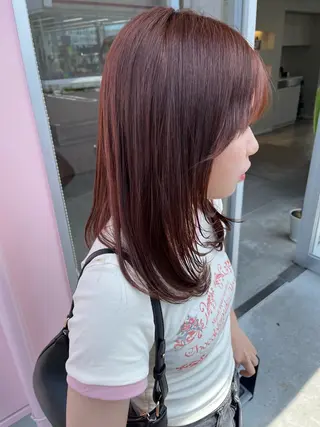 セミロング カラー 艶カラー⏳ブリーチ Natsukiのヘアスタイル