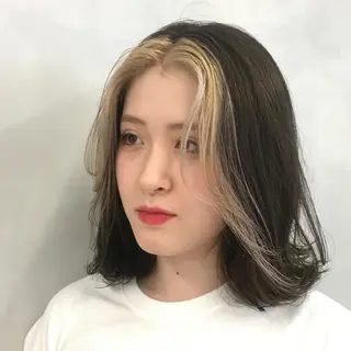 ミディアム カラー ブリーチ&髪質改善 TAIGAのヘアスタイル