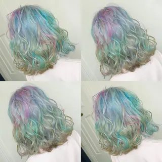 ミディアム カラー ヘアアレンジ メンズ キッズ 💟Chloe原宿店 🩶ハイトーンのヘアスタイル