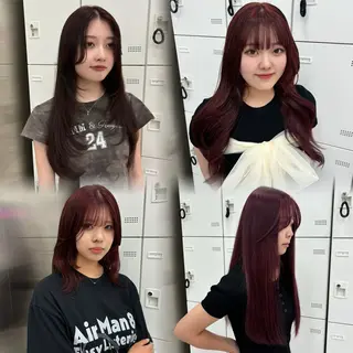 ロング カラー 抜け感レイヤー︴ ニュアンスカラーのヘアスタイル