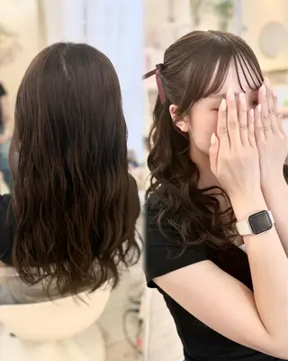 セミロング ヘアアレンジ 梅田茶屋町ヘアセット 🎀RIONA🎀のヘアスタイル