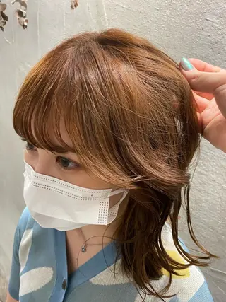 セミロング カラー お任せヘア☘️☘️ 及川渚のヘアスタイル