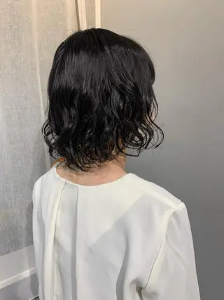 ミディアム パーマ ボブパーマコテ巻き風 パーマNo1深江秀平のヘアスタイル