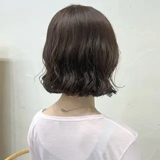 ミディアム カラー パーマ akane/ボブ /ブラウンベージュのヘアスタイル