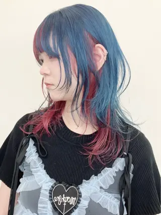 ミディアム fumika推しカラ ー/レイヤーカットのヘアスタイル