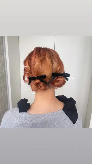 ヘアアレンジ 銀座：似合わせカラー オリーブ🫒アレンジのヘアスタイル