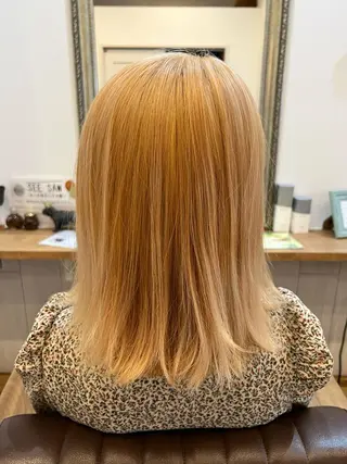 ミディアム カラー 🐰ハイトーンカラー 畠山 渡🐰のヘアスタイル
