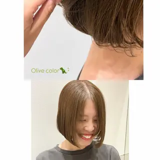 ショート YUUKA /艶髪矯 正/透明感カラーのヘアスタイル