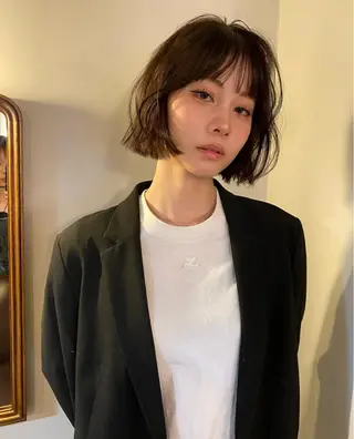 ミディアム カラー 森田遥奈/透明感カラ ー/Wカラーのヘアスタイル