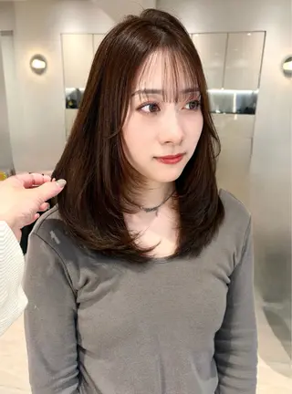 ミディアム 前髪・顔周りカット☆ あらいみゆのヘアスタイル