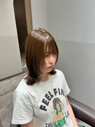 ミディアム 大宮レイヤーカット× 透明感カラー　rioのヘアスタイル