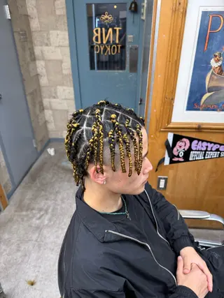 ヘアアレンジ メンズ エクステ/コーンロウ KURUMI⛓️🔥のヘアスタイル