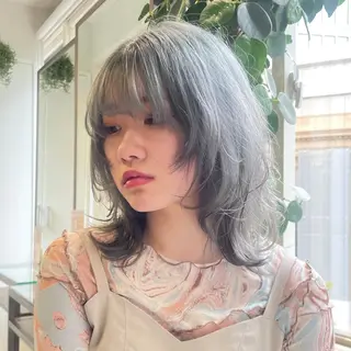 ミディアム カラー カラー指名No.1 土井新治❄️のヘアスタイル