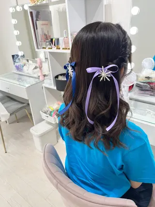 セミロング ヘアアレンジ ヘアセットサロン /上坪愛美のヘアスタイル