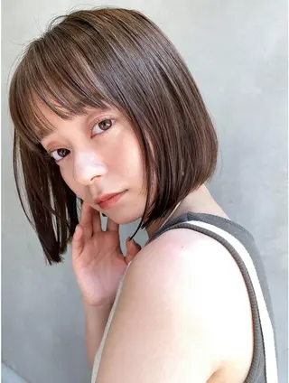 ショート カラー 美髪矯正 透明感 カラー⭐️ユウキのヘアスタイル