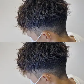 ショート パーマ メンズ 原田 涼矢のヘアスタイル