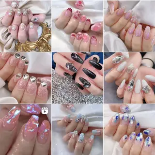 ネイル 渋谷／チップ長さ出し 👑アプレgel-xのネイルデザイン