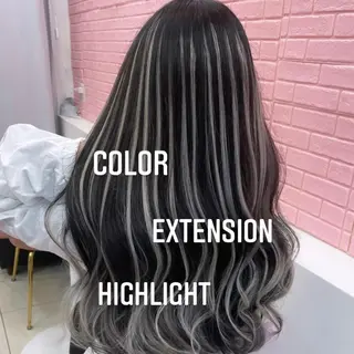 ロング カラー エクステ🩵ブリーチ 韓国ヘア🩵KAEのヘアスタイル