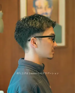 パーマ メンズ メンズショート タチカワユウキのヘアスタイル
